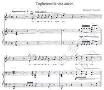 Toglietemi la vita ancor Please take my life Vocal score Piano accompaniment score