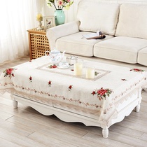 Modern Chinese field garden cross embroidered embroidered tea table cloth table cloth table cloth linen rectangular small table cloth cover towels