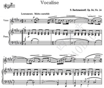 Rachmaninoffs 14th practice song Vocalise Op 34 Vocal score Piano accompaniment score