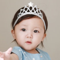 Baby hair with Korean Korean version headwear Newborn Female Baby Elastic Princess Crown Head Flowers Full Moon Cute Hair Stirrup