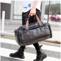 New leather large capacity mens business travel bag portable travel bag cowhide boarding bag short-distance luggage bag