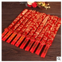 Festive wedding big red pair chopsticks Chopsticks Dragon Phoenix chopsticks gift gift Red bamboo chopsticks wedding supplies