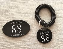 Acrylic bath storage locker Mobile phone cabinet sticker number Round digital sauna bracelet storage number plate