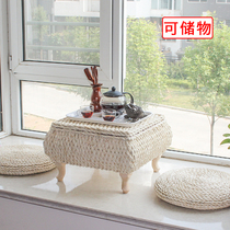 Simple bay window table small coffee table home rattan bedroom ground creative low kang table homestay tatami small table