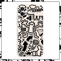 Apple 12promax transparent shell 12pro soft shell 11 funny xsmax all-inclusive xr graffiti pro liquid silicone 7p soft shell x anti-fall xs with lanyard 8plus hand