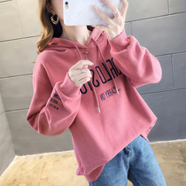Sweater women plus velvet hooded new spring and autumn thin tide ins loose Super fire cec top pullover coat thick shirt