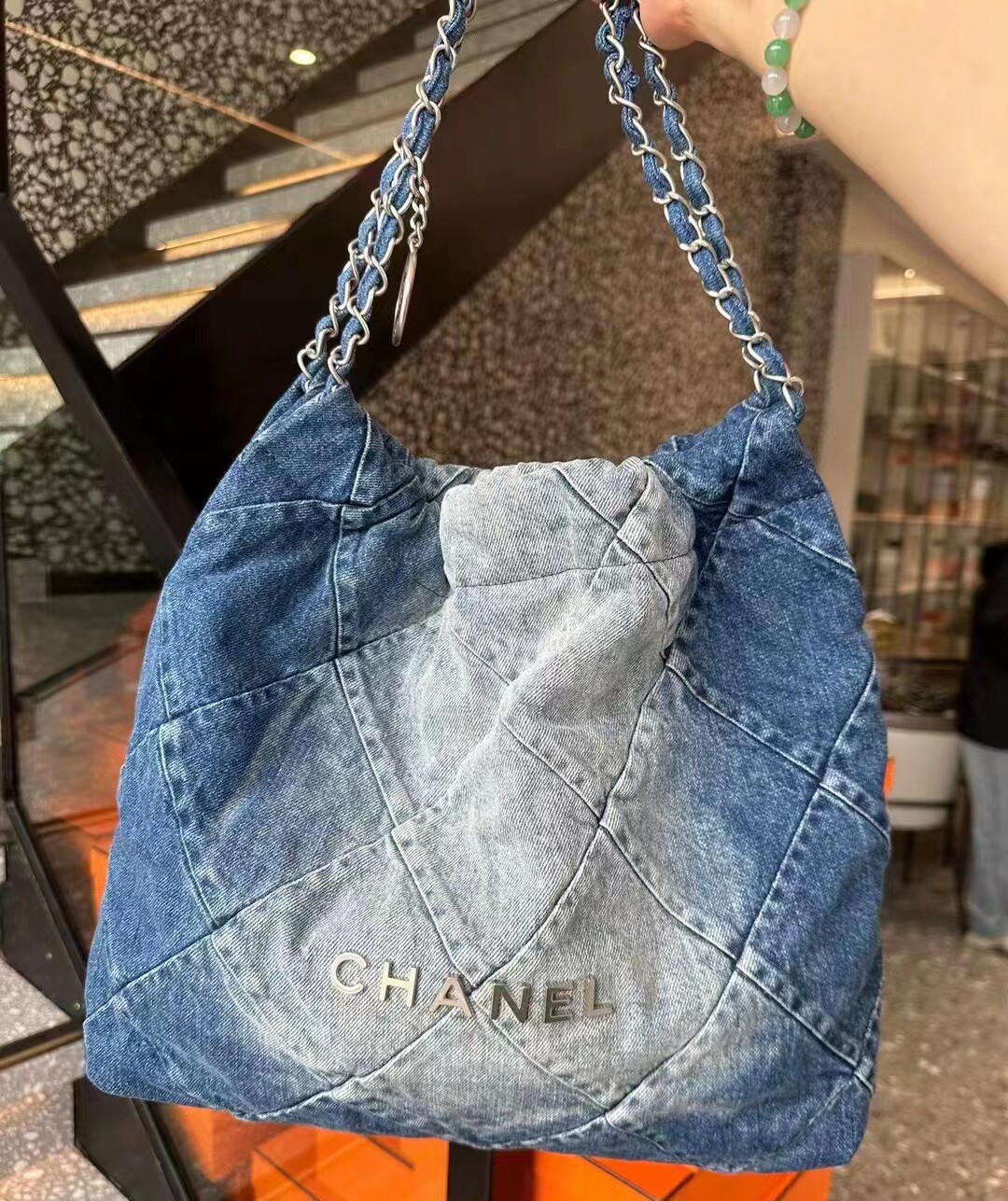 99新香奈儿chanel 牛仔22bag中号单肩斜挎包女包