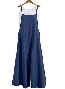 Summer linen long wide leg Jumpsuit