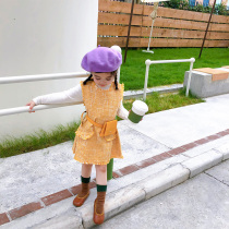 Yangmeijia 2021 autumn new dress girls female baby fashion Korean version of lady vest dress