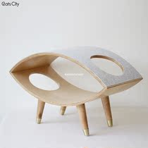 Wooden Felt Cat Climbing Frame CatsCity Domestic Original Design Cat Furniture Simple Master Cat Shared Stool