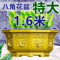 New octagonal flowerpot mold cement homemade European plastic thickened bonsai flower plate cast-in-place extra-large abrasive tool