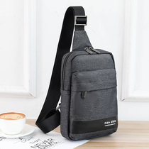 fidodido chest bag mens Korean version slanted satchel single shoulder bag male tide card popular chest front bag casual little backpack