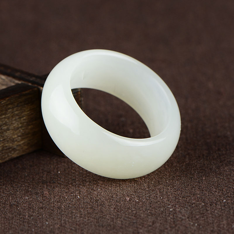 玉凤凰 天然和田玉白玉戒指男女指环 正宗新疆玉器玉石尾戒带证书