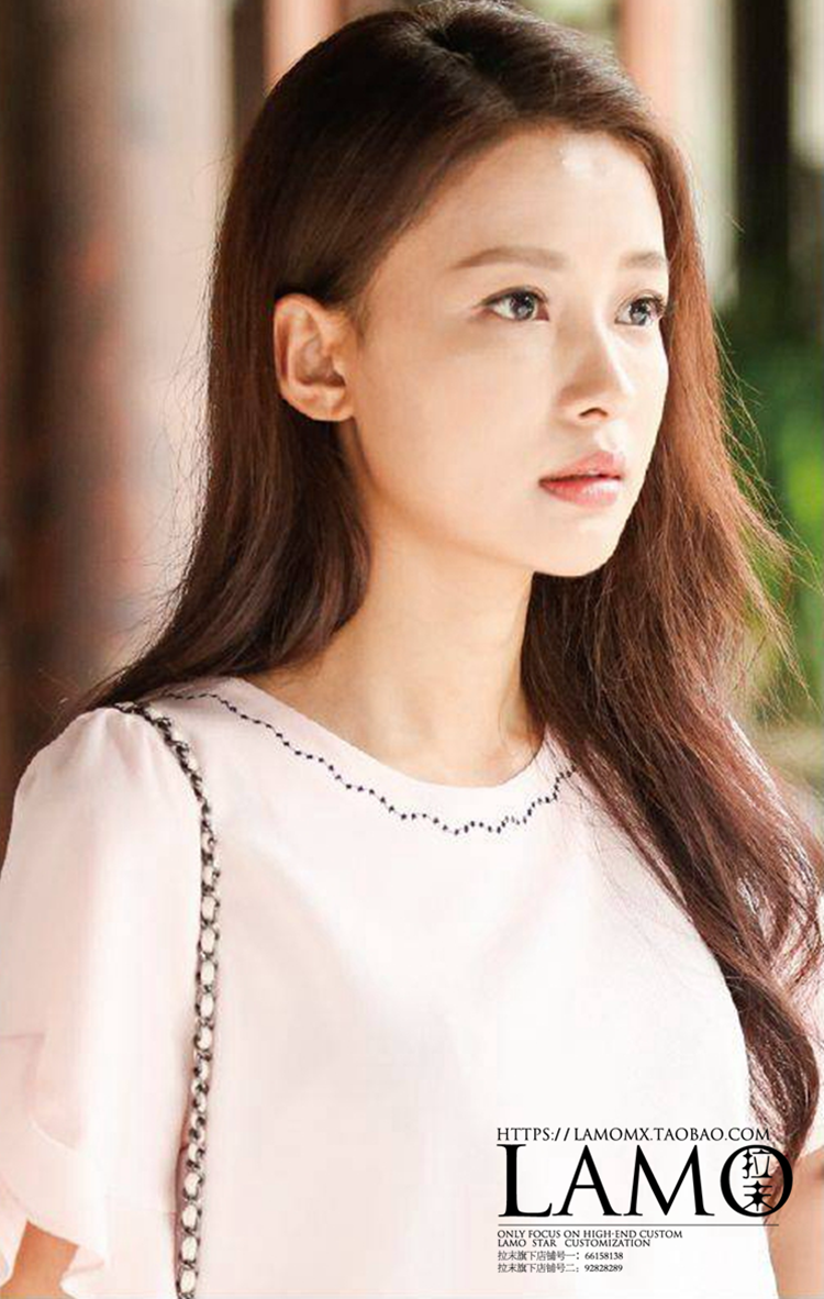 因为遇见你孙怡张果果明星同款女17春夏白色衬衣t恤藏青色半身裙