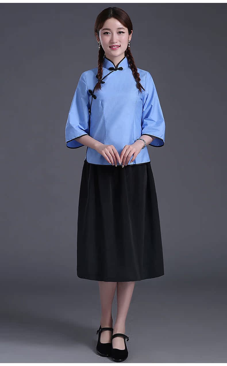 民国学生装女装五四青年装民国风服装连衣裙复古校服古装演出服女