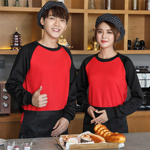 Hotel Hot Pot Fast Food Restaurant Catering Waiter Overalls Long Sleeve Milk Tea Shop Weights Hotel Thickened Autumn and Winter Women