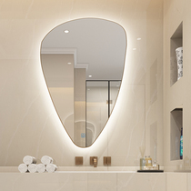 Smart water drop shaped bathroom luminous irregular mirror Frameless mirror with touch screen Bathroom mirror with light Wall hanging