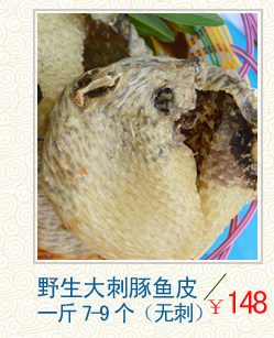 海南野生小刺豚鱼皮干手工拔刺刺龟皮鱼皮胶渔民自晒渔家嫂子