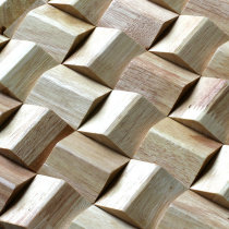 Modern minimalist style log solid wood triangle mosaic wall decoration painting bar TV