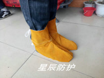 Welders foot cover electric welding foot guard leg guard high-top cowhide labor insurance shoe cover shoe cover dirt-resistant canvas cover foot cover
