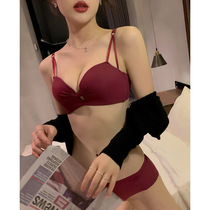 This Life Year Red Sexy Underwear Women Small Breasts Gather no steel ring to receive Associate Milk Comfort Wedding Bride Bra Suit