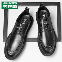 Wood Linson Leather Shoes Man Wedding Groom Shoes Genuine Leather Inn Wind Trends Business Casual Shoes to Work Deby Shoe Men