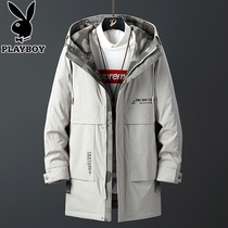 Flower Playboy down clothes Mens 2021 new mens down clothes in the middle of the winter tooling jacket male thicken