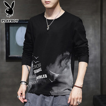 Playboy long-sleeved t-shirt mens trend brand ins short-sleeved mens spring and autumn mens autumn casual clothes
