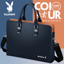 Playboy Mens Shoulder Bag Leather Hand bag Business Leisure Bag shoulder bag Mens Bag Backpack Briefcase Tide