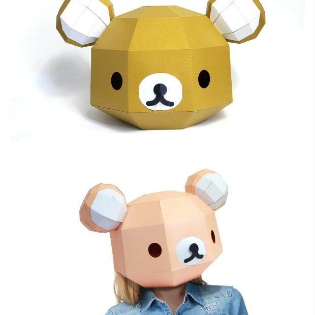 豹子纸模动物头套面具折纸手工抖音可头戴派对活动表演出年会cos