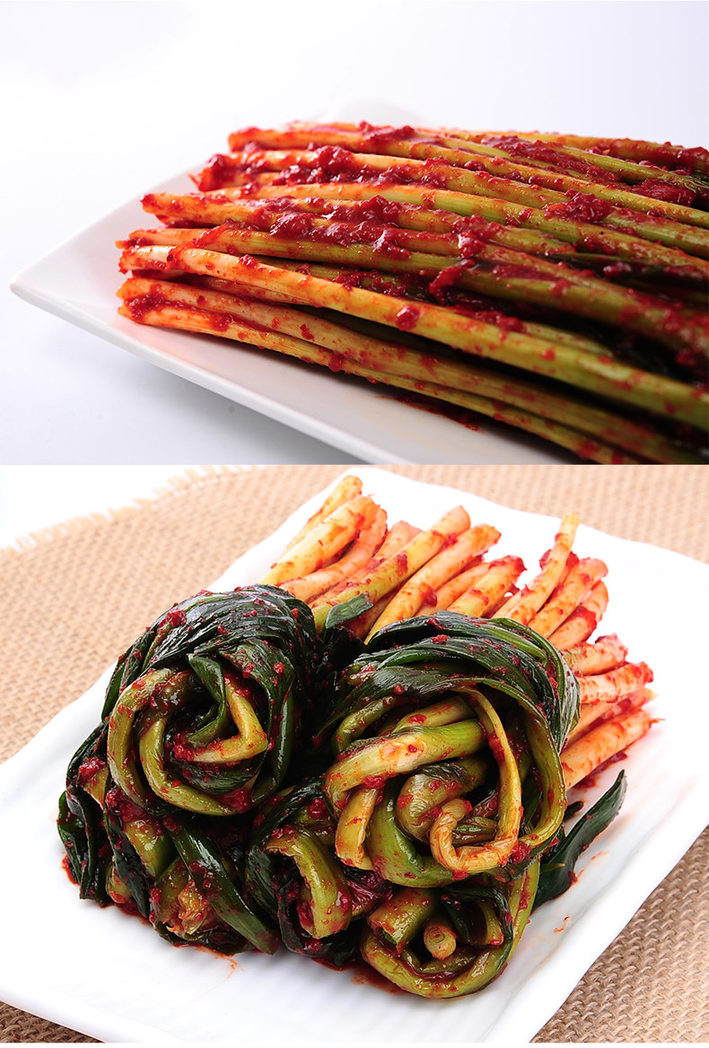 三口一品韩国小葱泡菜韩式白菜香葱泡菜袋装朝鲜延边特产美食小根