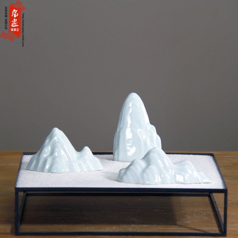 Four bijia mountain put paperweight Four treasures tea pet mountains of jingdezhen ceramic pen mountain brush calligraphy pen rack