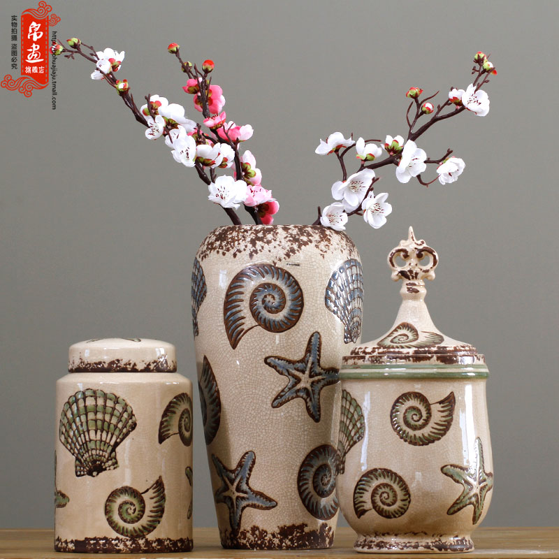 Jingdezhen vases, flower arrangement sitting room place new classical household retro creative adornment can of porcelain decoration