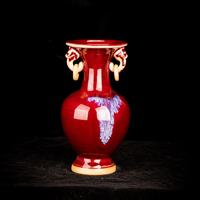 Chinese style restoring ancient ways of jun porcelain up rich ancient frame small jingdezhen ceramic vase furnishing articles, the sitting room porch decorate red