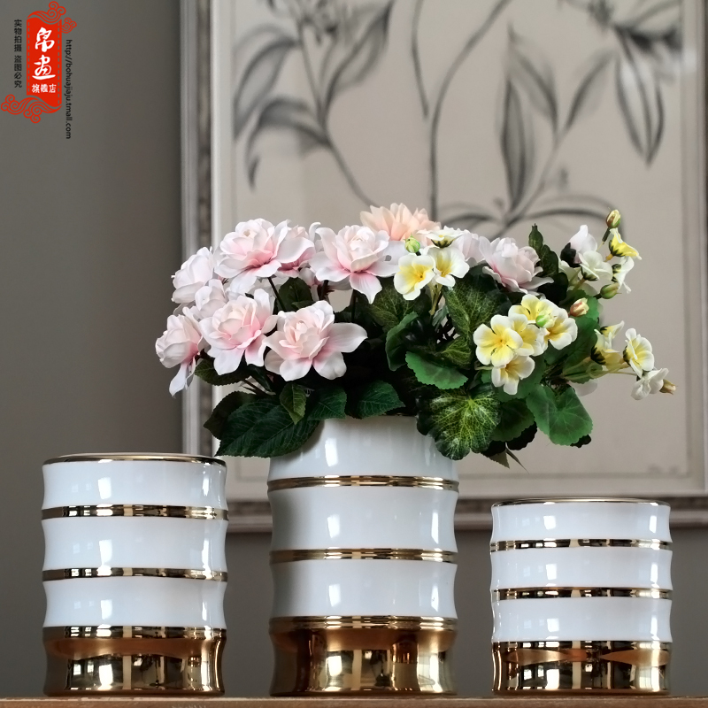 Jingdezhen ceramic vase furnishing articles living room table grain dry flower arranging flowers, jar, household decorates porch is received