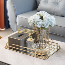 Tissue box drawing paper box home living room light luxury tea table paper box table leather multi-function remote control storage box