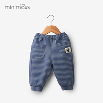 Baby trousers Spring and Autumn Baby Casual Cotton Trunk Pants Women Men and Children Sports Pants Korean Striped Loose Pants