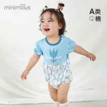 Baby Princess Jersey summer cotton thin cute triangle ha clothes climbing clothes female baby clothes jumpsuit