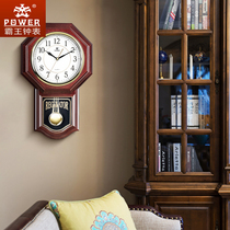 Overlord clock Chinese style retro wall clock living room home Chinese style wood clock music time silent quartz clock