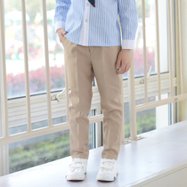 Pretty Rabbit 2022 Boys Khaki Trousers Spring Autumn New Casual Pants Floral Kids Show Korean Student Suit Pants