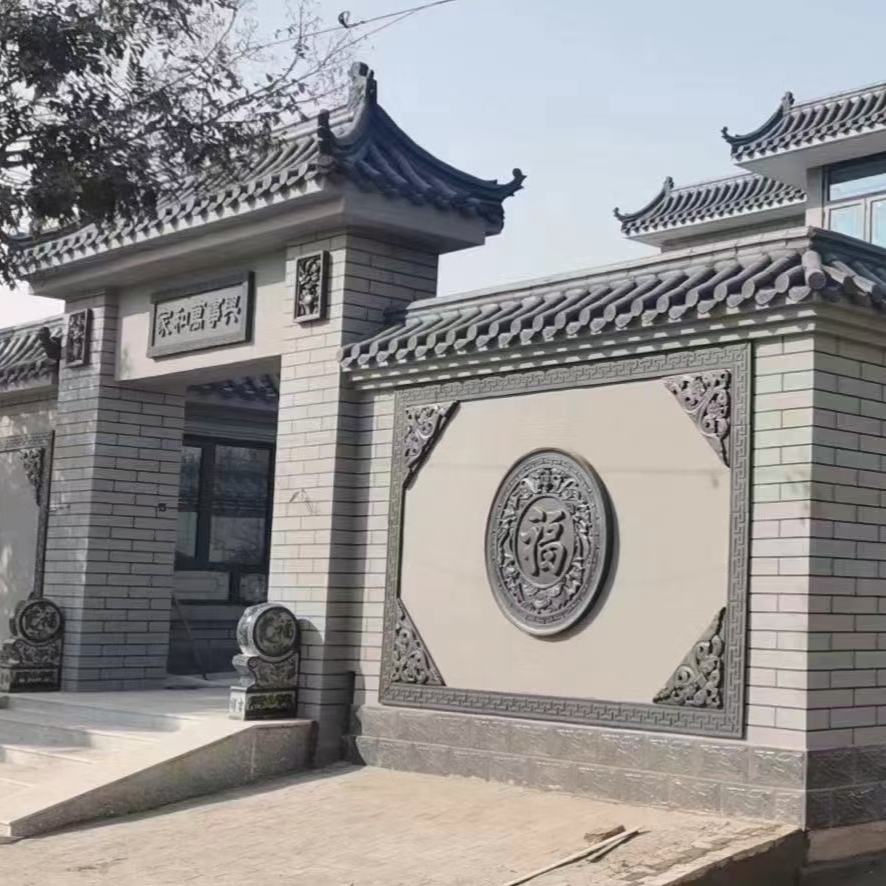 仿古瓦片屋顶青瓦中式加厚小青瓦围墙门头装饰瓦屋檐