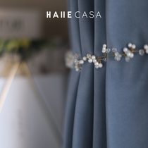 Light luxury Nordic ice velvet Morandi haze blue gray blue Light Blue Bedroom living room premium velvet velvet curtains