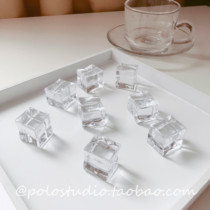 Simulation ice cubes square props fake ice cubes acrylic transparent ice cubes photography props 1 price