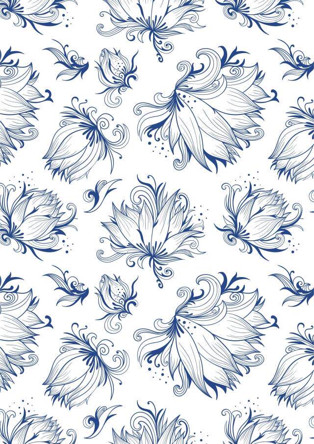 629花卉印花矢量图面料印花图案ai cdr矢量素材背景底纹图案素材