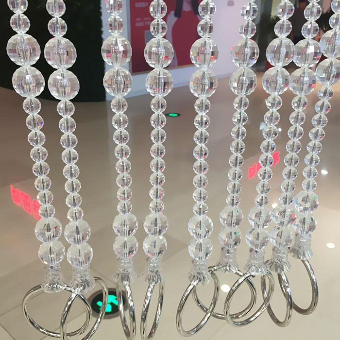 Clothing store crystal rings hanger wire hanging bead/ball chain clothes display on the wall hung clothes of adhesive hook