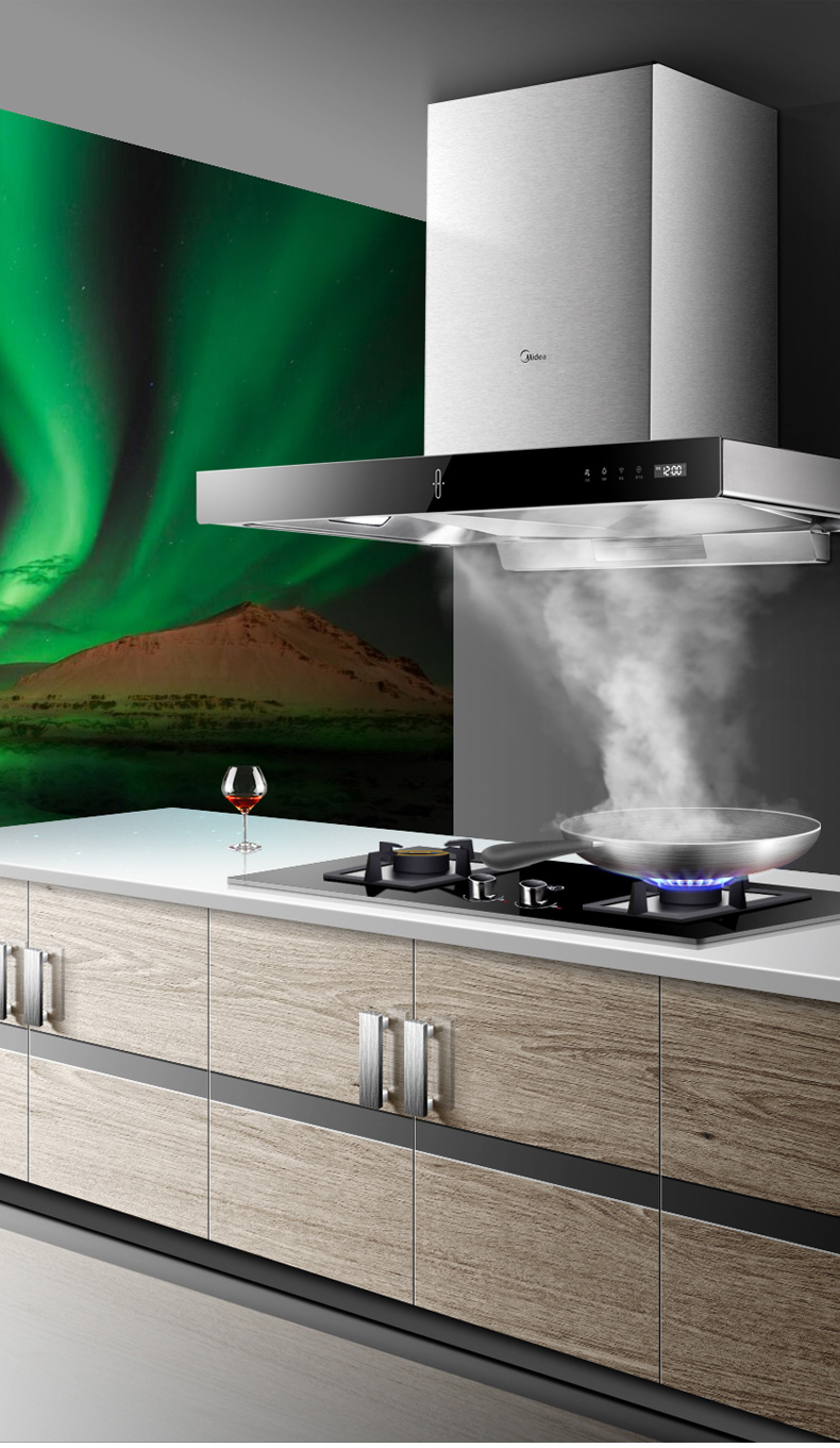 midea/美的 cxw-230-mt588r顶吸欧式智能蒸汽洗抽油烟机极光