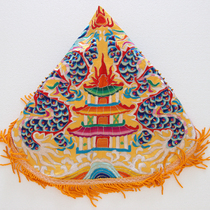 Tianlong Embroidery Flat Embroidery Shuanglong Triangle Scale Blessing Hat Guan Shengdijun Guangze Zunwang Xuantian God God Cap