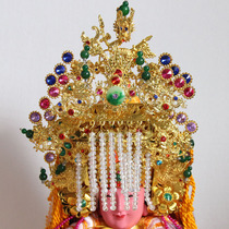 Tianlong Embroidery Willow Silk Golden Mazu Hat Gilded Virgin Mother Hat Protecting Sea Goddess Temple Offerings