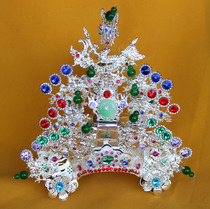 Tianlong Embroidery Gilt Silver Willow Silk Nezha Three Prince Hats Prince Helmet Middle Altar Marshal Helmet Offerings