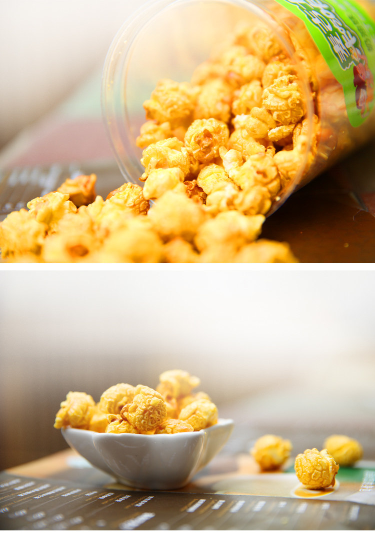 麦吉士咔吃咔吃爆米花150gx4桶奶油味焦糖味组合装桶装休闲零食